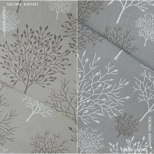 Ткани портьерные ткани - Декоративная ткань Брест-2 деревья фон серый