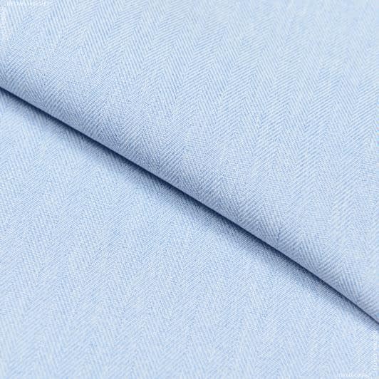 Ткани для платьев - Костюмная елочка мелкая голубая