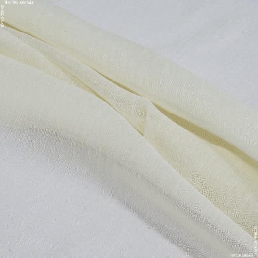Тканини гардинні тканини - Тюль кісея Мелодія імітація льону колір крем з обважнювачем