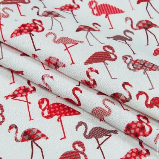 Тканини для римських штор - Декоративна тканина Фламінго дрібний червоний