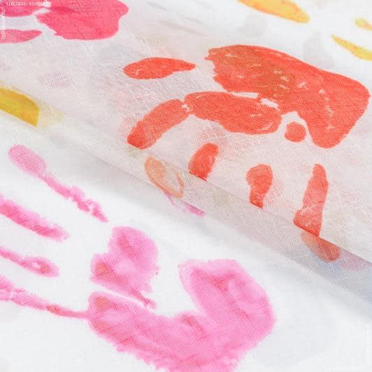 Ткани гардинные ткани - Тюль кисея Детские ладошки цвет мультиколор с утяжелителем