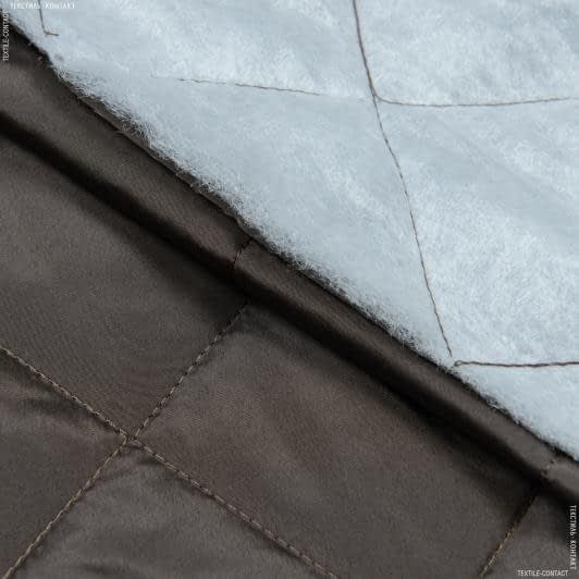 Ткани для верхней одежды - Плащевая Фортуна стеганая с синтепоном 100г/м 7см*7см темно-коричневая