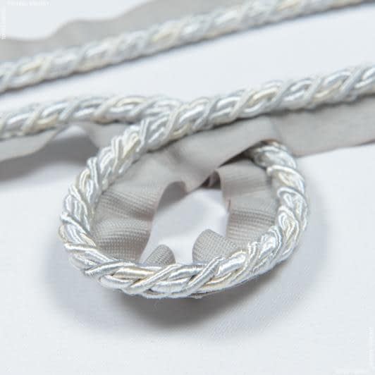 Тканини фурнітура для декора - Шнур окантувальний Корді / CORD колір молочний, св. сірий, крем 7 мм