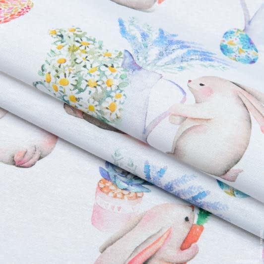 Тканини для портьєр - Декоративна тканина лонета Великодні зайчата
