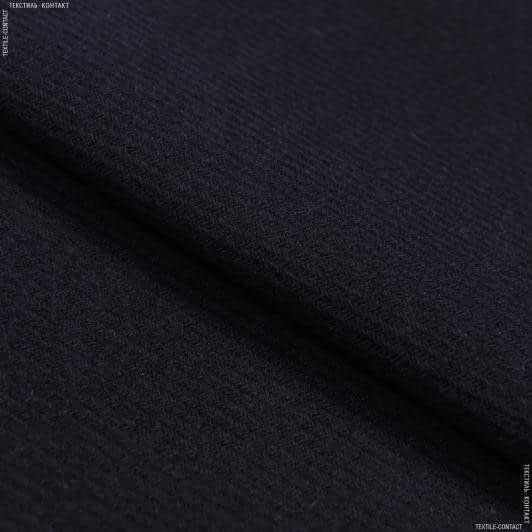 Тканини для верхнього одягу - Пальтовий кашемір діагональ темно-синій