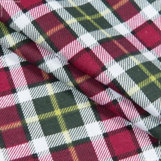 Ткани для рубашек - Фланель рубашечная клетка зеленый/бордовый