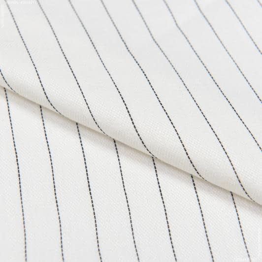 Тканини для суконь - Платтяний льон  BOST3LANEW чорна смужка на білому