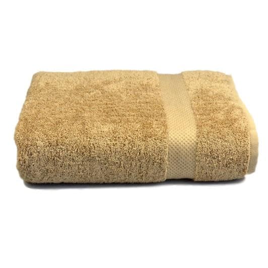 Ткани махровые полотенца - Полотенце махровое с бордюром 70х140 кофейное