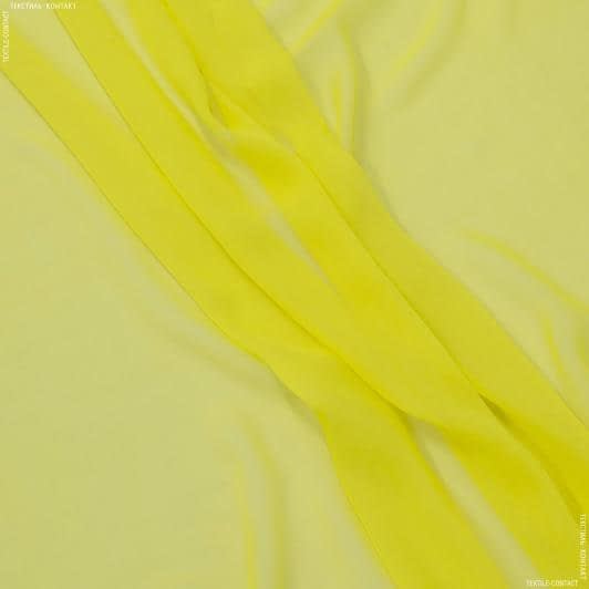 Ткани шелк - Шифон натуральный стрейч желтый