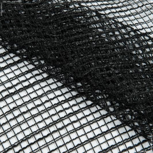 Ткани гардинные ткани - Тюль сетка Николь меланж черная