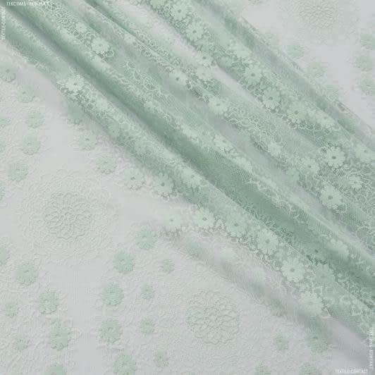 Ткани гардинные ткани - Гардинное полотно /гипюр Мирабелла голубая лазурь