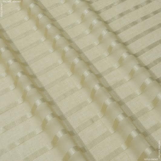 Тканини гардинні тканини - Тюль кисея Мірта  смуга бежево-пісочний
