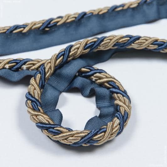 Ткани готовые изделия - Шнур окантовочный Корди цвет золото, синий 10 мм