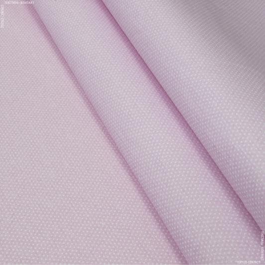 Тканини для дитячого одягу - Экокоттон ася горошки білі, тон рожевий