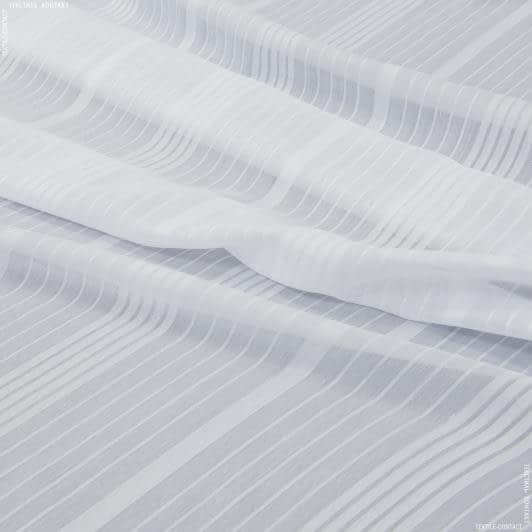 Ткани для тюли - Тюль батист Слава полоса  белый