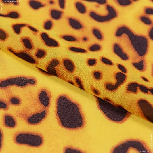 Тканини всі тканини - Шифон BAIA принт леопард жовто-коричневий
