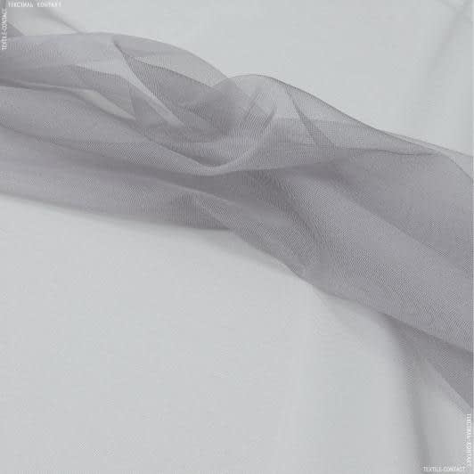 Ткани гардинные ткани - Тюль микросетка Блеск цвет св.сизый с утяжелителем