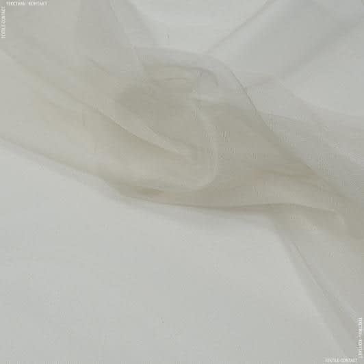 Ткани гардинные ткани - Тюль микросетка Блеск цвет крем-брюле с утяжелителем