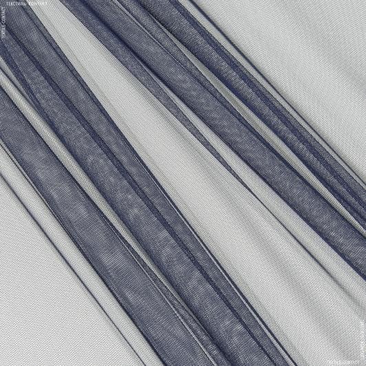 Ткани гардинные ткани - Тюль сетка  мини Грек  т.синяя
