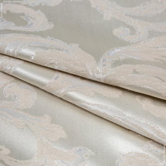 Ткани портьерные ткани - Декоративная ткань Кати вязь беж-молочная