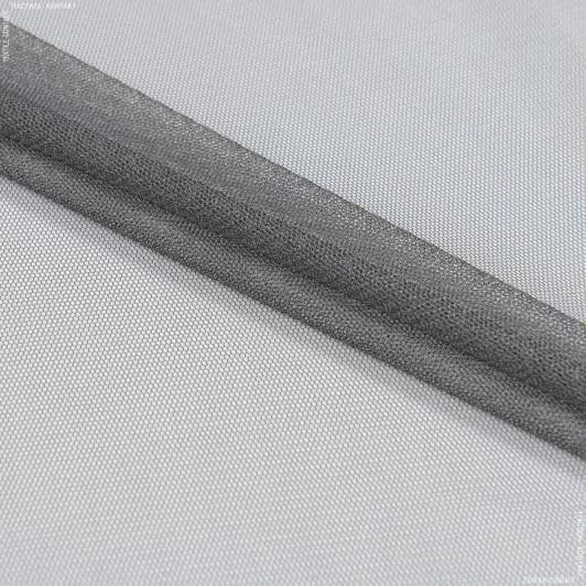Тканини гардинні тканини - Тюль сітка  міні Грек  т. сірий