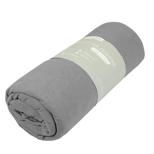 Ткани готовые изделия - Простынь трикотажная на резинке 200х200 серый