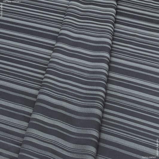 Ткани портьерные ткани - Декоративная ткань Лачио полоса цвет графит