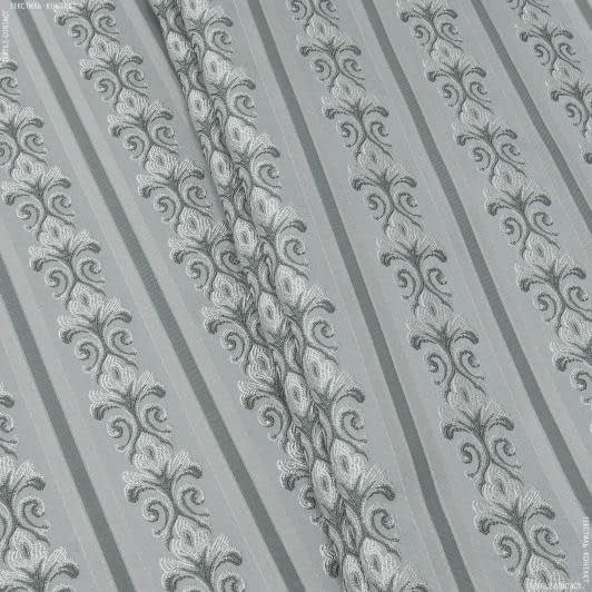 Тканини ненатуральні тканини - Жакард Сехе смуга сірий, т.сірий, срібло