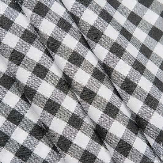 Тканини портьєрні тканини - Декоративна тканина Клiтинка середня сiра