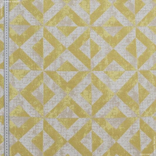 Ткани портьерные ткани - Жаккард Трамонтана /TRAMONTANA графика желтый, молочный