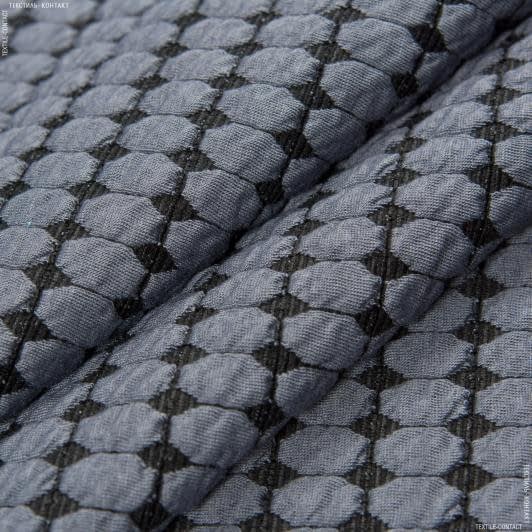 Тканини для блузок - Трикотаж фукро сіро-чорний