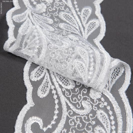 Тканини для одягу - Декоративне мереживо Мелані білий 10.5 см
