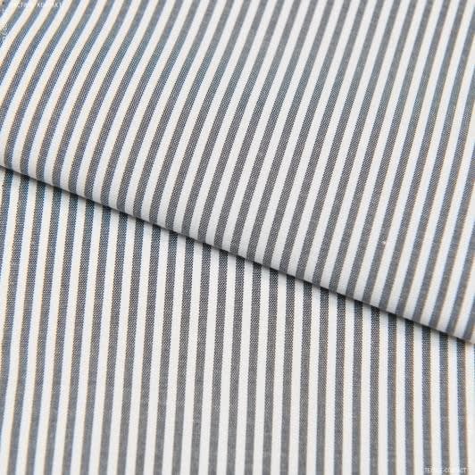 Тканини для блузок - Сорочкова у смужку біло-сіру