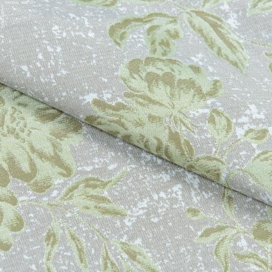 Ткани портьерные ткани - Декоративная ткань Адира цветы оливка