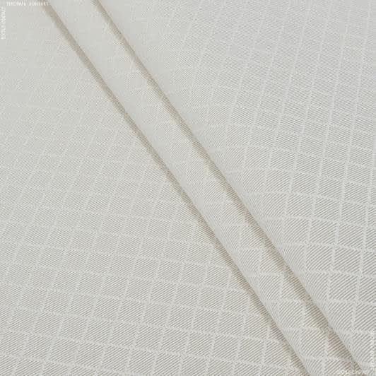 Тканини портьєрні тканини - Декоративна тканина Руссо ромбик пряжене молоко