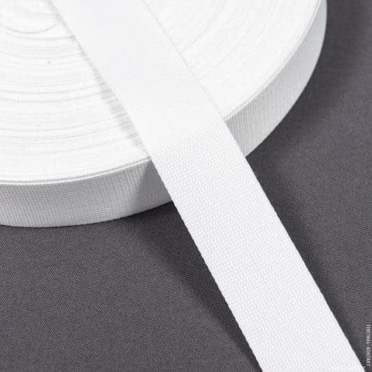 Ткани фурнитура и аксессуары для одежды - Тесьма / стропа ременная стандарт 30 мм белый