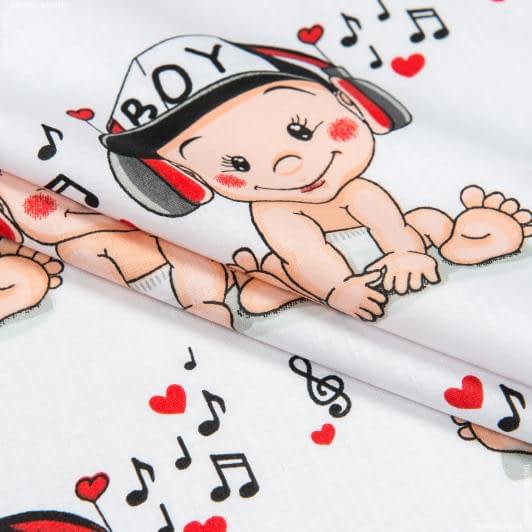 Ткани для детского постельного белья - Бязь набивная детская музыкальный мальчик