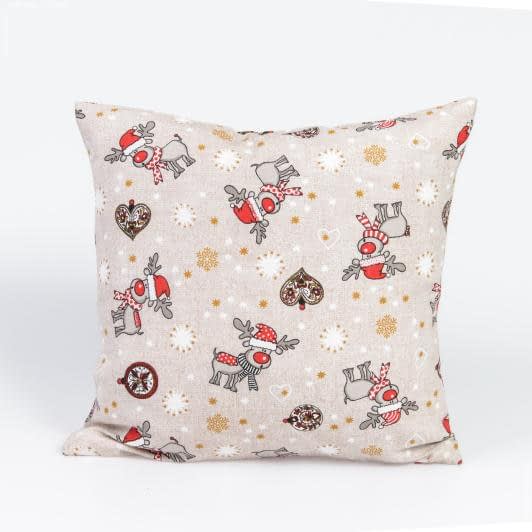 Тканини для подушок - Чохол на подушку Новорічний Лосеня 45х45см  (153675)