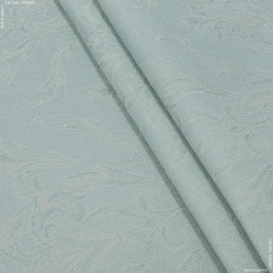 Тканини жаккард - Декоративна тканина Марта вензель колір лазурний