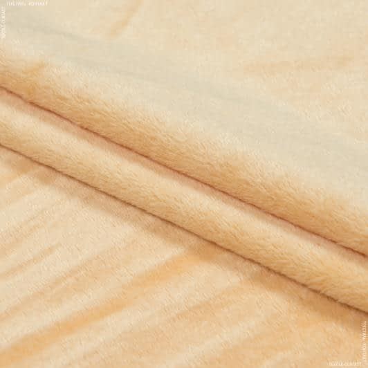 Тканини для покривал - Плюш (вельбо) персиковий