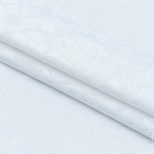 Ткани horeca - Ткань для скатертей жаккард Лосана белая