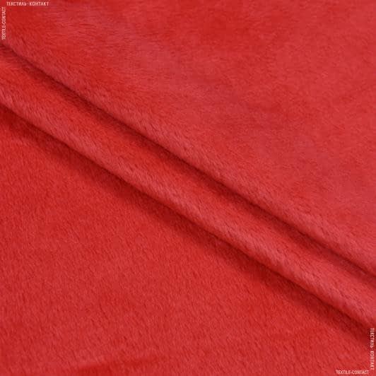 Ткани трикотаж - Плюш (вельбо) красный