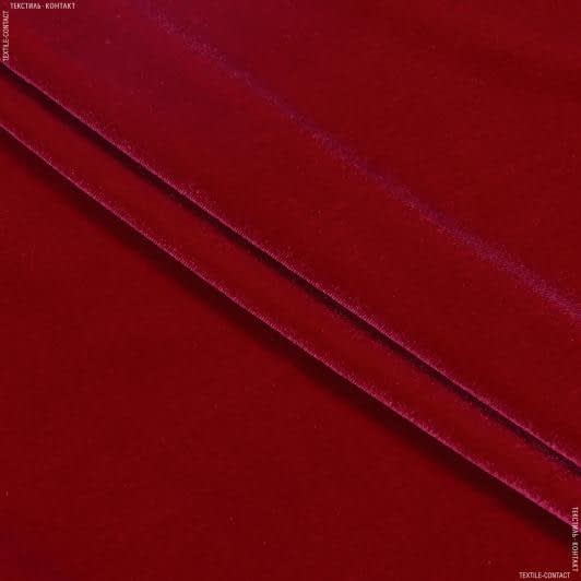 Тканини для суконь - Оксамит стрейч темно-червоний