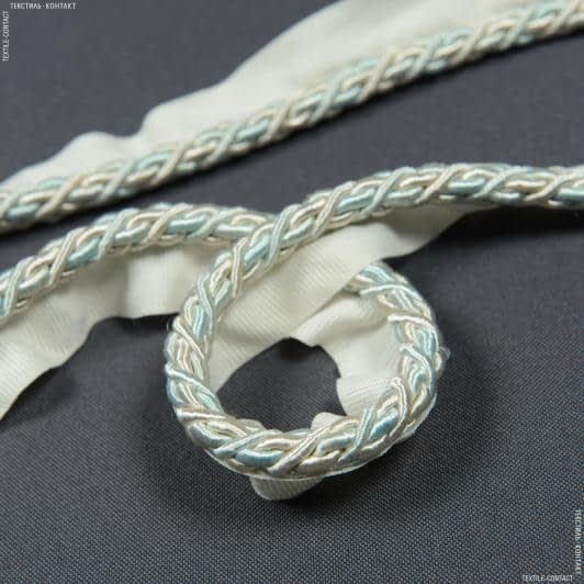 Ткани шнур декоративный - Шнур окантовочный Корди цвет св.бежевый, св. мята 7 мм