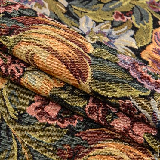 Тканини для чохлів на стільці - Гобелен Касабланка квіти мультиколор