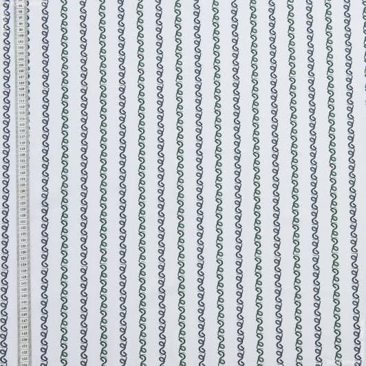 Ткани для детской одежды - Экокоттон серпентарий зелёный,серый,фон белый