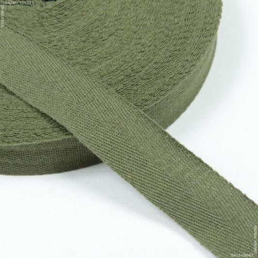 Ткани тесьма - Декоративная киперная лента цвет хаки 30 мм