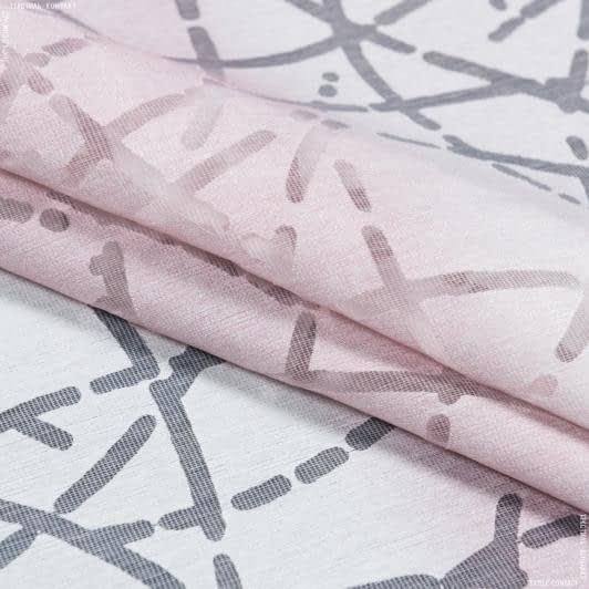 Ткани для тюли - Тюль  выжиг Лукка полоса полоса розовый