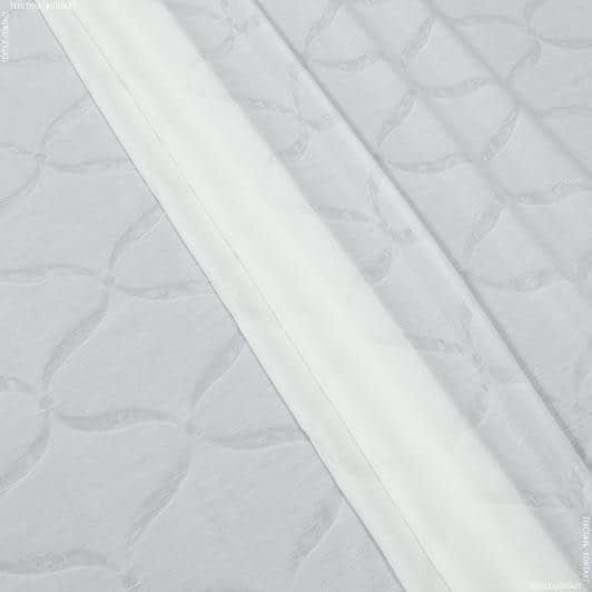 Тканини гардинні тканини - Тюль батист Абстракція тиснення молочний з обважнювачем