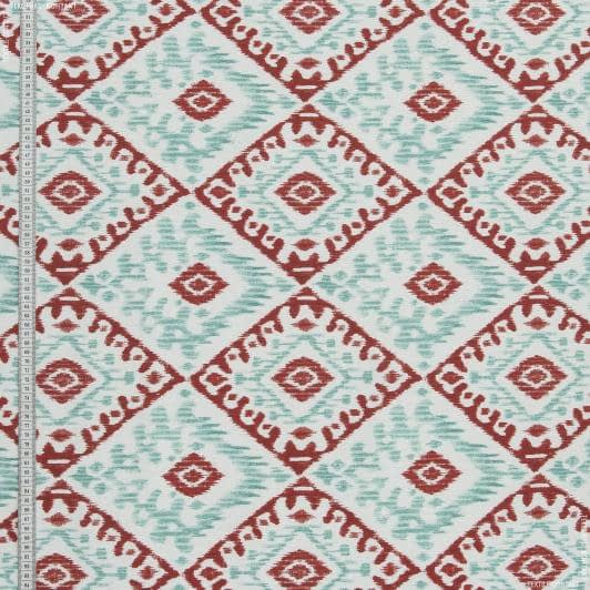 Ткани портьерные ткани - Декоративная ткань лонета Алена /ALENA  ромб красный, зеленый